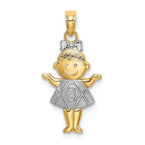 14k-textured-w-rhodium-girl-charm-SolomonJeweler-Wichita-KS-CustomJewelry