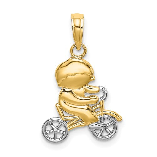 14k-w-rhodium-little-boy-on-bicycle-charm-SolomonJeweler-Wichita-KS-CustomJewelry