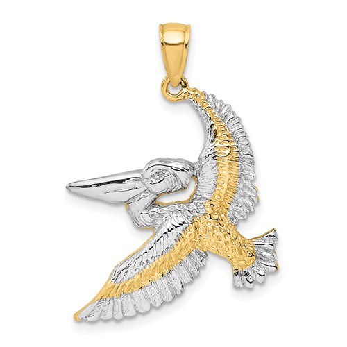 14k-with-white-rhodium-flying-pelican-charm-SolomonJeweler-Wichita-KS-CustomJewelry