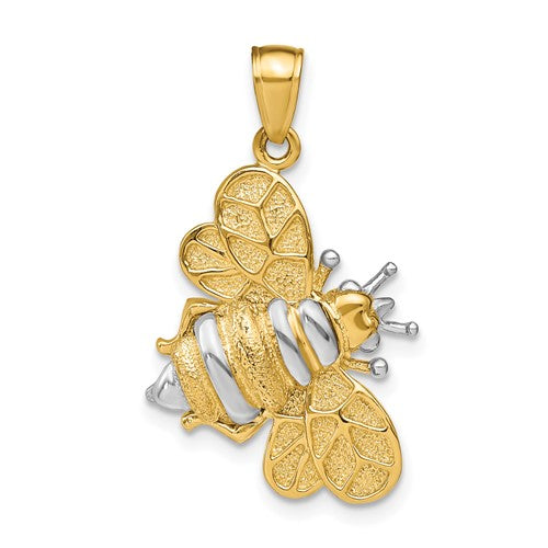 14k-white-rhodium-3-d-bumblebee-charm-SolomonJeweler-Wichita-KS-CustomJewelry