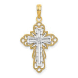 14k-w-rhodium-lace-trim-cross-charm-SolomonJeweler-Wichita-KS-CustomJewelry