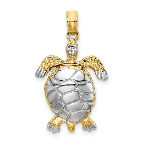 14k-with-white-rhodium-polished-3-d-moveable-sea-turtle-charm-SolomonJeweler-Wichita-KS-CustomJewelry