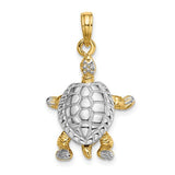 14k-with-white-rhodium-3-d-land-turtle-w-moveable-head-charm-SolomonJeweler-Wichita-KS-CustomJewelry