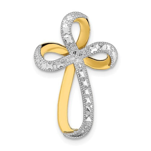 14k-w-rhodium-diamond-cut-twisted-cross-charm-SolomonJeweler-Wichita-KS-CustomJewelry