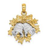 14k-two-tone-3-d-christmas-bell-and-holly-charm-SolomonJeweler-Wichita-KS-CustomJewelry