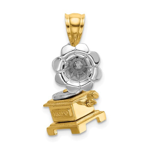 14k-two-tone-3-d-moveable-phonograph-charm-SolomonJeweler-Wichita-KS-CustomJewelry