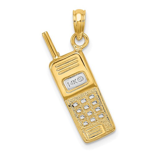 14k-w-rhodium-3-d-cell-phone-charm-SolomonJeweler-Wichita-KS-CustomJewelry
