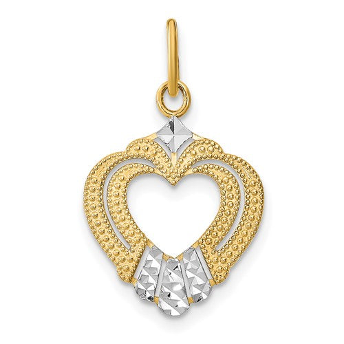 14k-w-rhodium-diamond-cut-textured-heart-charm-SolomonJeweler-Wichita-KS-CustomJewelry