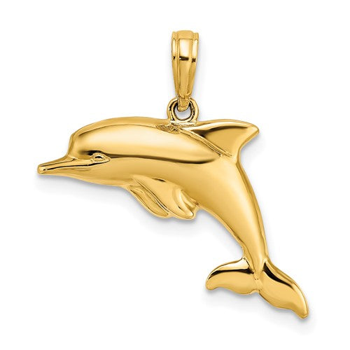 14k-w-rhodium-3-d-reversible-puffed-dolphin-charm-SolomonJeweler-Wichita-KS-CustomJewelry