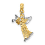 14k-w-white-rhodium-3-d-angel-playing-trumpet-charm-SolomonJeweler-Wichita-KS-CustomJewelry