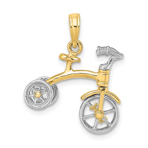14k-two-tone-3-d-tricycle-w-moveable-handlebars-and-wheels-charm-SolomonJeweler-Wichita-KS-CustomJewelry