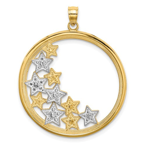 14k-w-rhodium-stars-in-round-frame-charm-SolomonJeweler-Wichita-KS-CustomJewelry