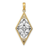 14k-w-rhodium-diamond-shape-cut-out-filigree-charm-SolomonJeweler-Wichita-KS-CustomJewelry