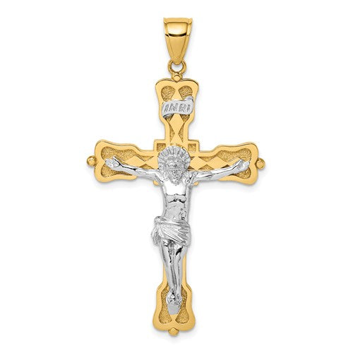 14k-two-tone-inri-crucfix-pendant-SolomonJeweler-Wichita-KS-CustomJewelry