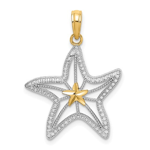 14k-with-white-rhodium-diamond-cut-starfish-w-star-charm-SolomonJeweler-Wichita-KS-CustomJewelry