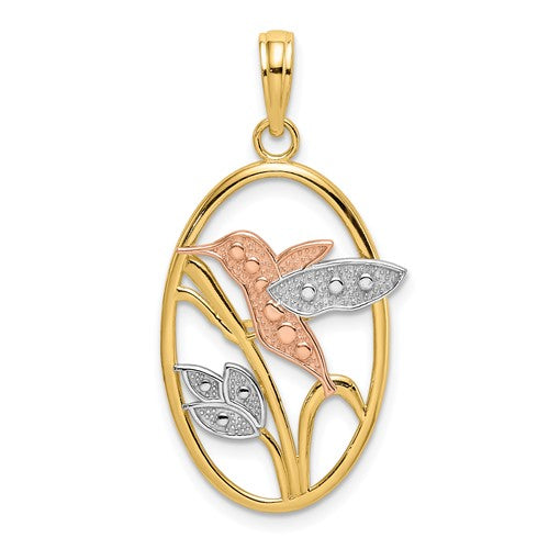 14k-two-tone-with-white-rhodium-hummingbird-and-flowers-in-oval-frame-charm-SolomonJeweler-Wichita-KS-CustomJewelry