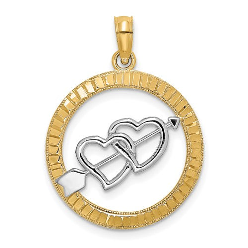 14k-diamond-cut-w-rhodium-heart-and-arrow-charm-SolomonJeweler-Wichita-KS-CustomJewelry