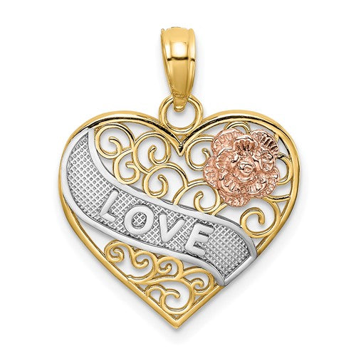 14k-two-tone-with-white-rhodium-love-banner-on-filigree-heart-charm-SolomonJeweler-Wichita-KS-CustomJewelry