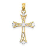 14k-w-rhodium-textured-cross-charm-SolomonJeweler-Wichita-KS-CustomJewelry