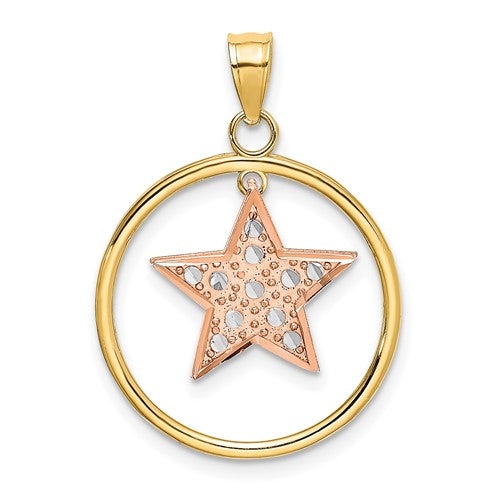 14k-two-tone-w-white-rhodium-star-in-frame-moveable-charm-SolomonJeweler-Wichita-KS-CustomJewelry