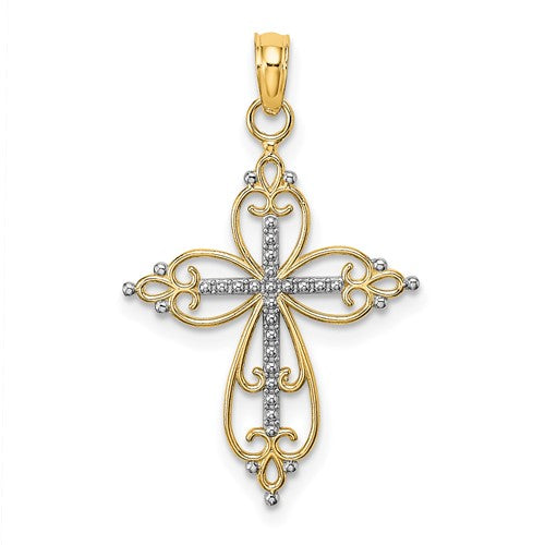14k-w-rhodium-beaded-cross-charm-SolomonJeweler-Wichita-KS-CustomJewelry