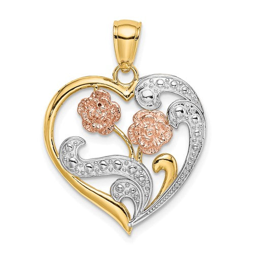 14k-two-tone-w-white-rhodium-flower-heart-charm-SolomonJeweler-Wichita-KS-CustomJewelry