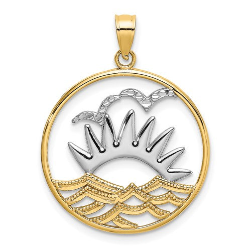 14k-rhodium-sunsetand-water-in-circlecharm-SolomonJeweler-Wichita-KS-CustomJewelry