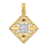 14k-w-rhodium-flower-and-cross-square-charm-SolomonJeweler-Wichita-KS-CustomJewelry