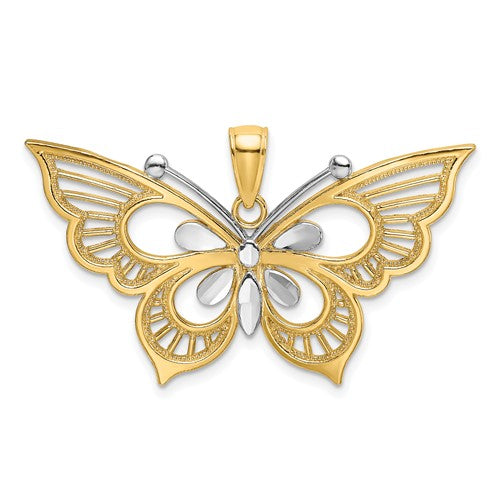 14k-two-tone-diamond-cut-butterfly-charm-SolomonJeweler-Wichita-KS-CustomJewelry