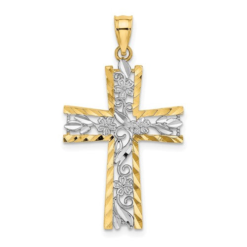 14k-w-rhodium-and-d-c-flower-design-cross-charm-SolomonJeweler-Wichita-KS-CustomJewelry