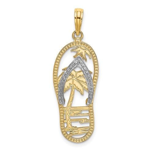 14k-w-rhodium-palm-tree-flip-flop-charm-SolomonJeweler-Wichita-KS-CustomJewelry