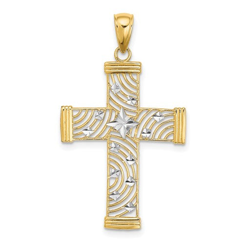 14k-w-rhodium-d-c-and-cut-out-cross-charm-SolomonJeweler-Wichita-KS-CustomJewelry