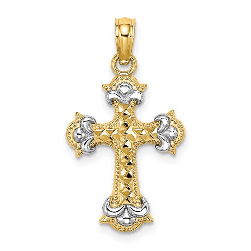 14k-w-rhodium-and-d-c-fleur-de-lis-cross-charm-SolomonJeweler-Wichita-KS-CustomJewelry