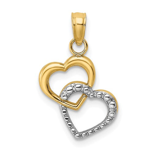 14k-w-rhodium-polished-and-textured-intertwined-hearts-charm-SolomonJeweler-Wichita-KS-CustomJewelry
