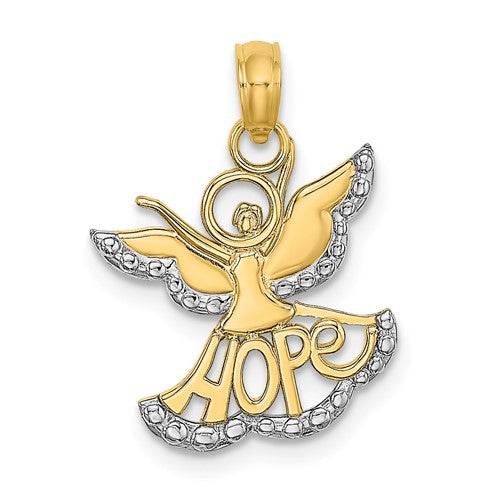 14k-w-rhodium-polished-textured-cut-out-hope-angel-charm-SolomonJeweler-Wichita-KS-CustomJewelry