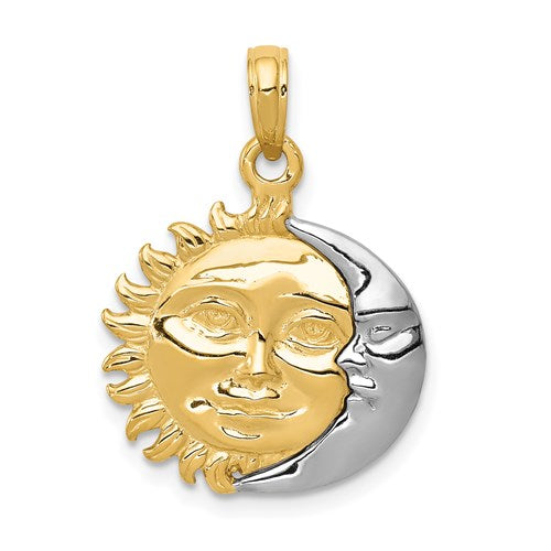14k-two-tone-solid-polished-reversible-sun-and-moon-pendant-SolomonJeweler-Wichita-KS-CustomJewelry