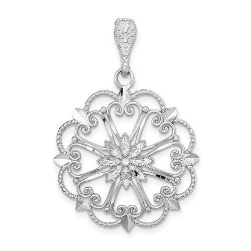 14k-white-gold-starbust-w-heart-diamond-cut-beaded-charm-SolomonJeweler-Wichita-KS-CustomJewelry
