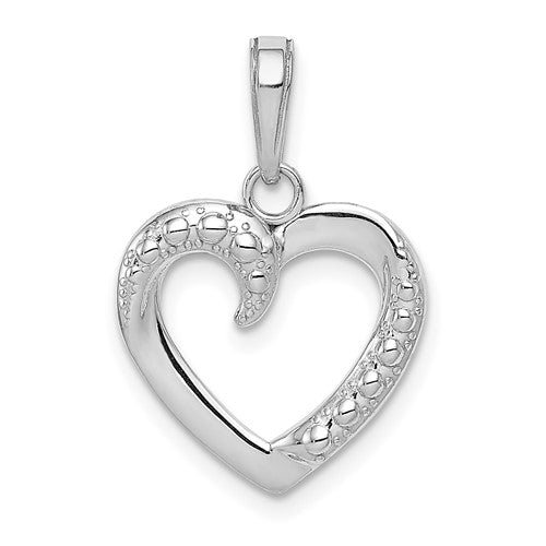 14k-white-gold-polished-and-textured-heart-pendant-SolomonJeweler-Wichita-KS-CustomJewelry