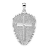 14k-white-gold-cross-shield-w-joshua-1-9-on-reverse-charm-SolomonJeweler-Wichita-KS-CustomJewelry