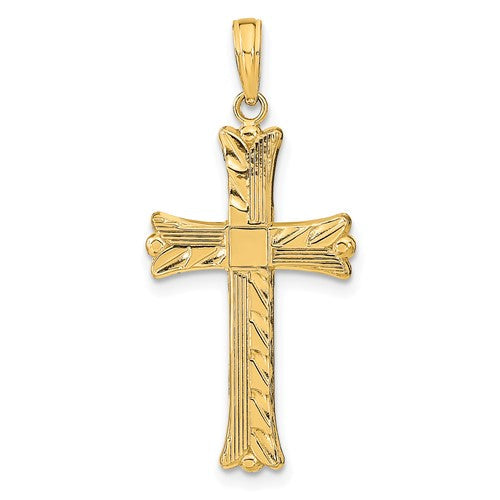 14k-textured-w-square-center-cross-pendant-SolomonJeweler-Wichita-KS-CustomJewelry