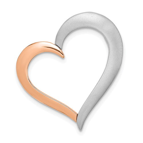 14k-two-tone-polished-satin-heart-chain-slide-SolomonJeweler-Wichita-KS-CustomJewelry