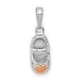 14k-two-tone-white-and-rose-gold-baby-shoe-charm-SolomonJeweler-Wichita-KS-CustomJewelry