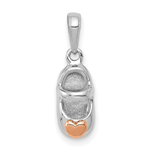 14k-two-tone-white-and-rose-gold-baby-shoe-charm-SolomonJeweler-Wichita-KS-CustomJewelry