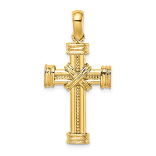 14k-polished-w-x-in-center-of-cross-charm-SolomonJeweler-Wichita-KS-CustomJewelry