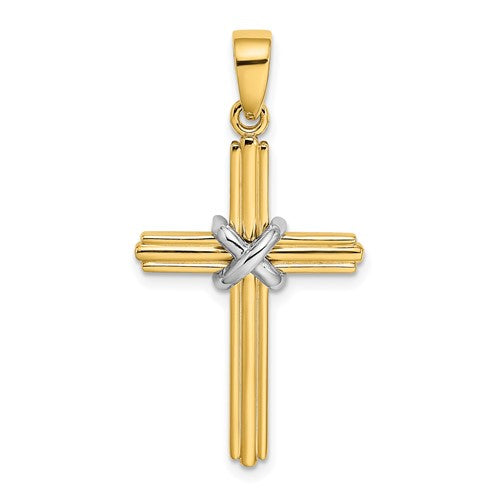 14k-two-tone-x-center-charm-SolomonJeweler-Wichita-KS-CustomJewelry