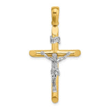 14k-two-tone-polished-crucifix-charm-SolomonJeweler-Wichita-KS-CustomJewelry