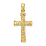 14k-scroll-w-double-endcaps-cross-charm-SolomonJeweler-Wichita-KS-CustomJewelry