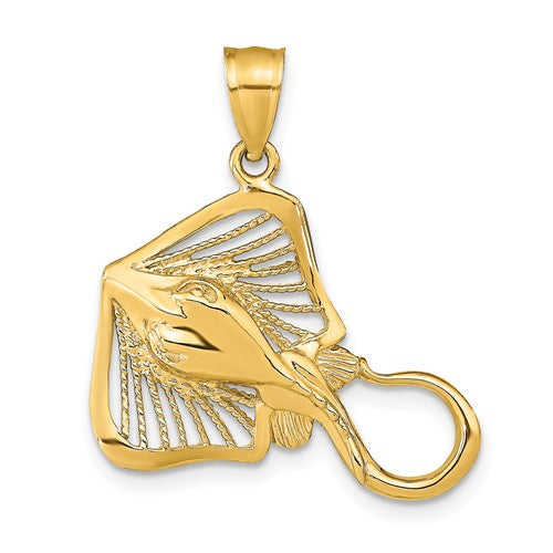 14k-polished-and-textured-accent-stingray-charm-SolomonJeweler-Wichita-KS-CustomJewelry