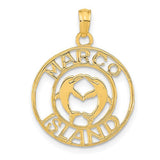 14k-marco-island-with-dolphins-circle-pendant-SolomonJeweler-Wichita-KS-CustomJewelry