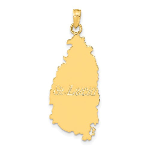 14k-st-lucia-island-map-pendant-SolomonJeweler-Wichita-KS-CustomJewelry